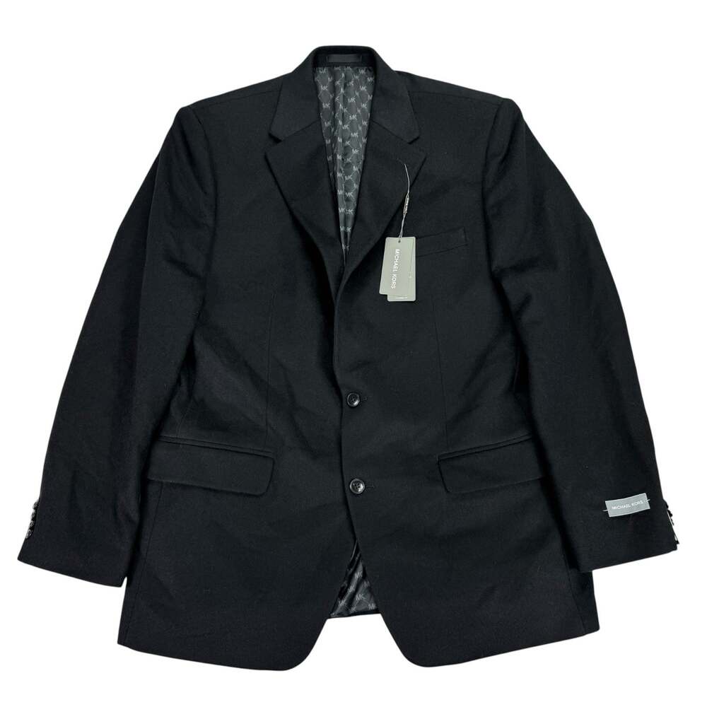 Michael Kors Mens Kipp Wool Cashmere Luxury Classic Fit Sport Coat Black 44L
